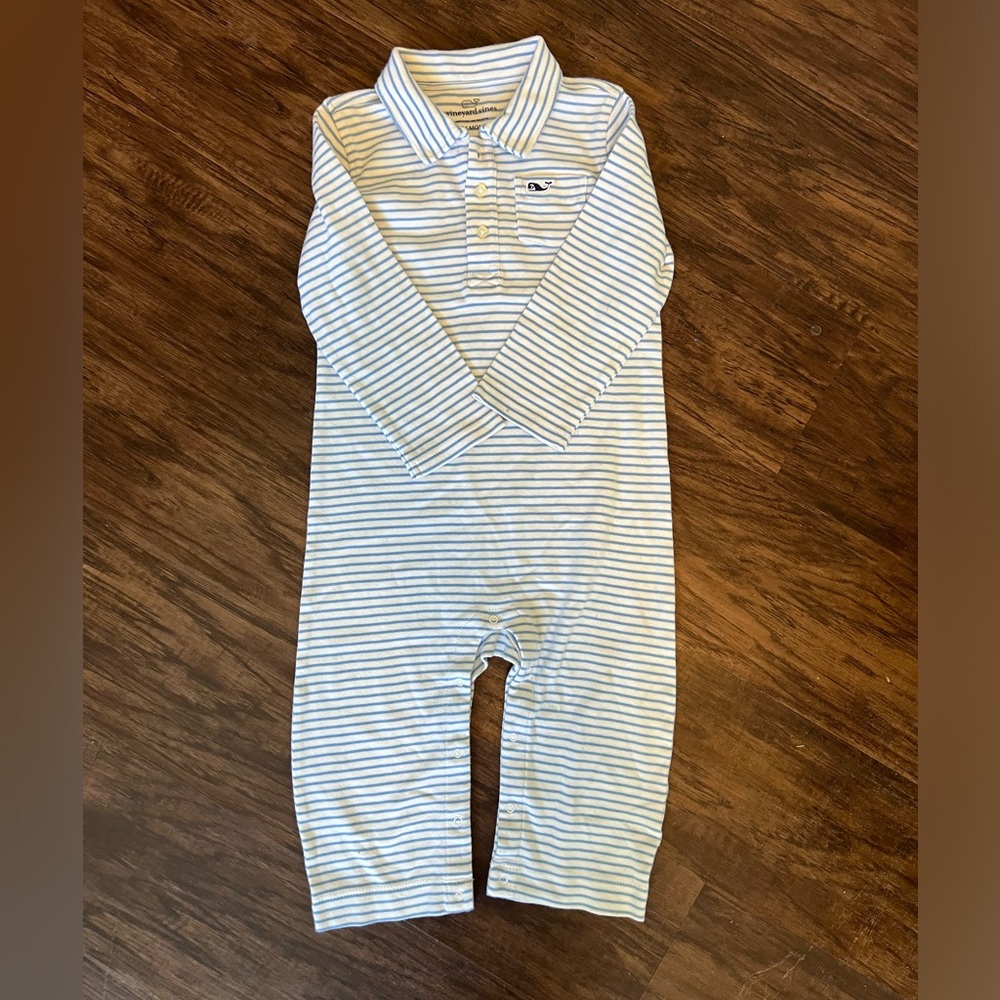 Vineyard Vines Striped Onesie - Size 18-24 Months